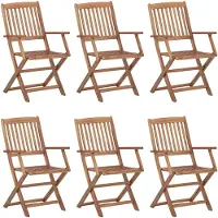 vidaXL Tuinstoelen 6 st inklapbaar massief acaciahout