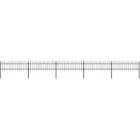 vidaXL Clôture de Jardin avec Dessus en Cerceau Panneaux de Clôture Décorative Barrière de Jardin Patio Ferme Extérieur Acier 8,5x0,6 m