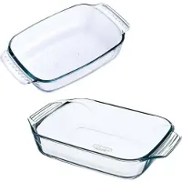 Pyrex 2x Ovenschaal/braadslede 1,2 en 1,4 liter - Ovenschalen