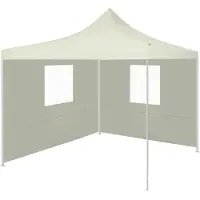 vidaXL Partijtent met 2 wanden, 291x291x315 cm, crèmekleurig