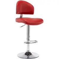 vidaXL Barstoel van polyurethaan, afmetingen 43 x 98-119 x 47 cm, kleur: Weinrot