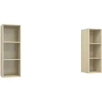 vidaXL Tv-wandmeubelen 2 st bewerkt hout sonoma eikenkleurig