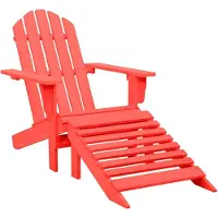 vidaXL Adirondack-tuinstoel met voetsteun, massief grenenhout, rood