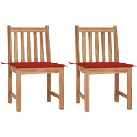 vidaXL Tuinstoelen 2 st met kussens massief teakhout