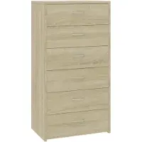 vidaXL Dressoir met 6 lades 50x34x96 cm bewerkt hout sonoma eikenkleur
