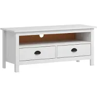 vidaXL Tv-meubel Hill 110x40x47 cm massief grenenhout wit