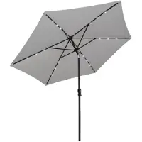 vidaXL Zweefparasol met LED 3 m zandwit