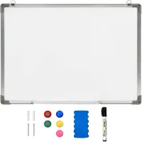 vidaXL Whiteboard magnetisch 90x60 cm staal wit