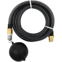 vidaXL - Zuigslang - met - messing - koppelingen - 1,1'' - 25 - m - PVC - zwart