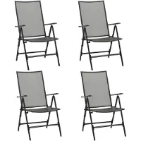 vidaXL Klapstoelen mesh 4 st staal antraciet