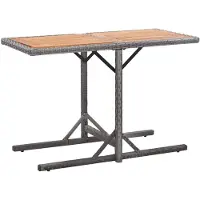 vidaXL Tuintafel poly rattan en massief acaciahout antraciet