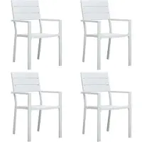 vidaXL Tuinstoelen 4 st hout-look HDPE wit