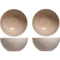 Cosy & Trendy 4x stuks rond schaaltjes/kommetjes Turbolino beige/bruin 14,5 cm - Kommetjes