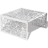 vidaXL Salontafel opengewerkt ontwerp aluminium zilverkleurig