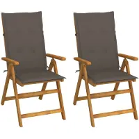 vidaXL Tuinstoelen 2 st verstelbaar met kussens massief acaciahout