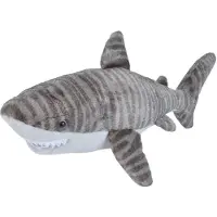Wild republic Knuffel Tijgerhaai Junior 38 Cm Pluche Grijs/wit