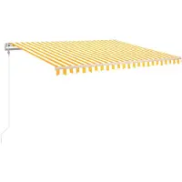 vidaXL Luifel automatisch uittrekbaar 450x300 cm geel en wit
