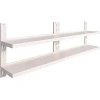 vidaXL Wandschappen zwevend 2-laags 2 st 240x30 cm roestvrij staal