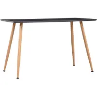 vidaXL Eettafel 120x60x74 cm MDF grijs en eikenkleurig