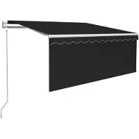 vidaXL Automatische markies met volant, 3,5 x 2,5 meter, antraciet
