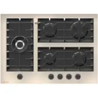 Wiggo WH-G735GR(C) - Inbouw gaskookplaat met Wok - 70cm - Wit Glas