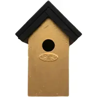 Lifetime Garden Houten vogelhuisje/nestkastje 22 cm - zwart/goud Dhz schilderen pakket - Vogelhuisjes