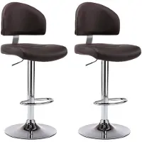 vidaXL Barstoelen 2 st kunstleer bruin