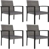 vidaXL Tuinstoelen 4 st poly rattan grijs