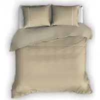 Romanette Flanellen Dekbedovertrek Duchesse Zand/Wit-200 x 200/220 cm