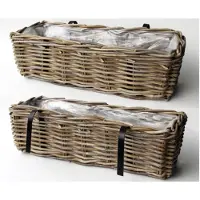 Van der leeden Balkonmand 57 X 19 X 14 Cm Antiek Grijs