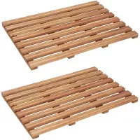 vidaXL Badmatten 2 st massief acaciahout 56x37 cm