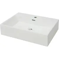 vidaXL Wastafel met kraangat wit 60,5x42,5x14,5 cm keramiek