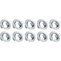 BES LED Spot Armatuur 10 Pack - Trion - GU10 Inbouwspot - Rond - Chroom - Aluminium - Kantelbaar Ø83mm