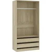 vidaXL Kledingkast 100x50x200 cm bewerkt hout sonoma eikenkleurig