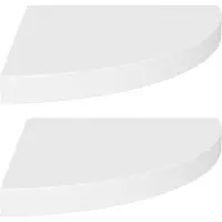 vidaXL Zwevende hoekplanken 2 st wit 35x35x3,8 cm MDF