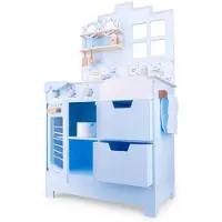 New Classic Toys Houten Speelkeuken Delfts Blauw - Maakt Geluid
