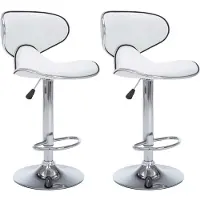 vidaXL Barstoelen 2 st kunstleer wit