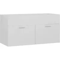 vidaXL Wastafelkast 90x38,5x46 cm bewerkt hout hoogglans wit
