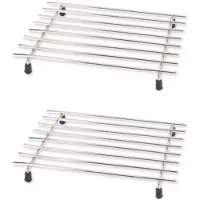 Excellent houseware 4x stuks pannenonderzetters roestvrijstaal 24 x 19 cm - Panonderzetters