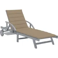 vidaXL Ligbed met kussen massief acaciahout