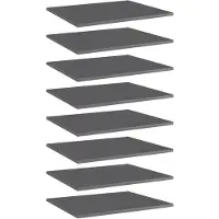 vidaXL Wandschappen 8 st 60x50x1,5 cm bewerkt hout hoogglans grijs