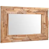 vidaXL Decoratieve spiegel rechthoekig 90x60 cm teakhout