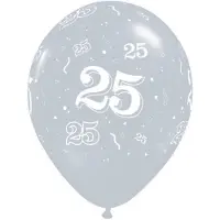 Folat Ballonnen 25 Jaar 28 Cm Latex Zilver 25 Stuks