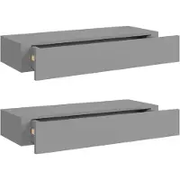 vidaXL viaXL Wandschappen 2 st met lade 60x23,5x10 cm MDF grijs