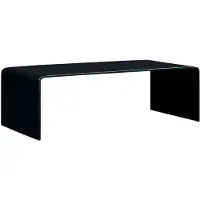 Möbelando Salontafel 98x45x31 cm gehard glas zwart