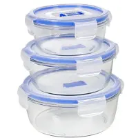 Luminarc Pure box active verhoudbak - glas - rond - Set-3