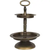 Clayre & Eef Bruine Etagère Ø 22*34 cm 6Y4204