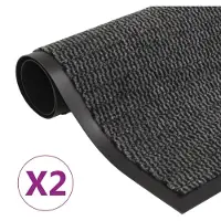 vidaXL Droogloopmatten 2 st rechthoekig getuft 80x120 cm antraciet