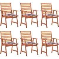 vidaXL Tuinstoelen 6 st met kussens massief acaciahout