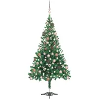 vidaXL Kunstkerstboom met verlichting en kerstballen 546 takken 180 cm